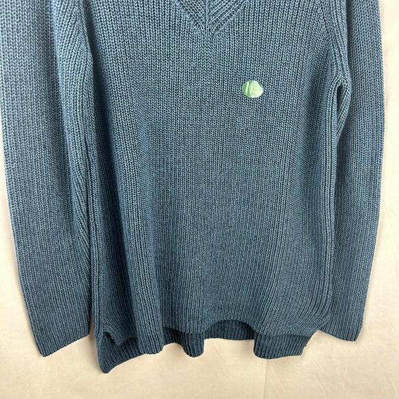 NEW LL Bean Sweater Men XL‎ V Neck 100% Cotton Long Sleeves Classic Navy Blue - Picture 4 of 7
